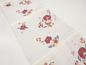 アンティーク　花模様織出し袋帯（材料）